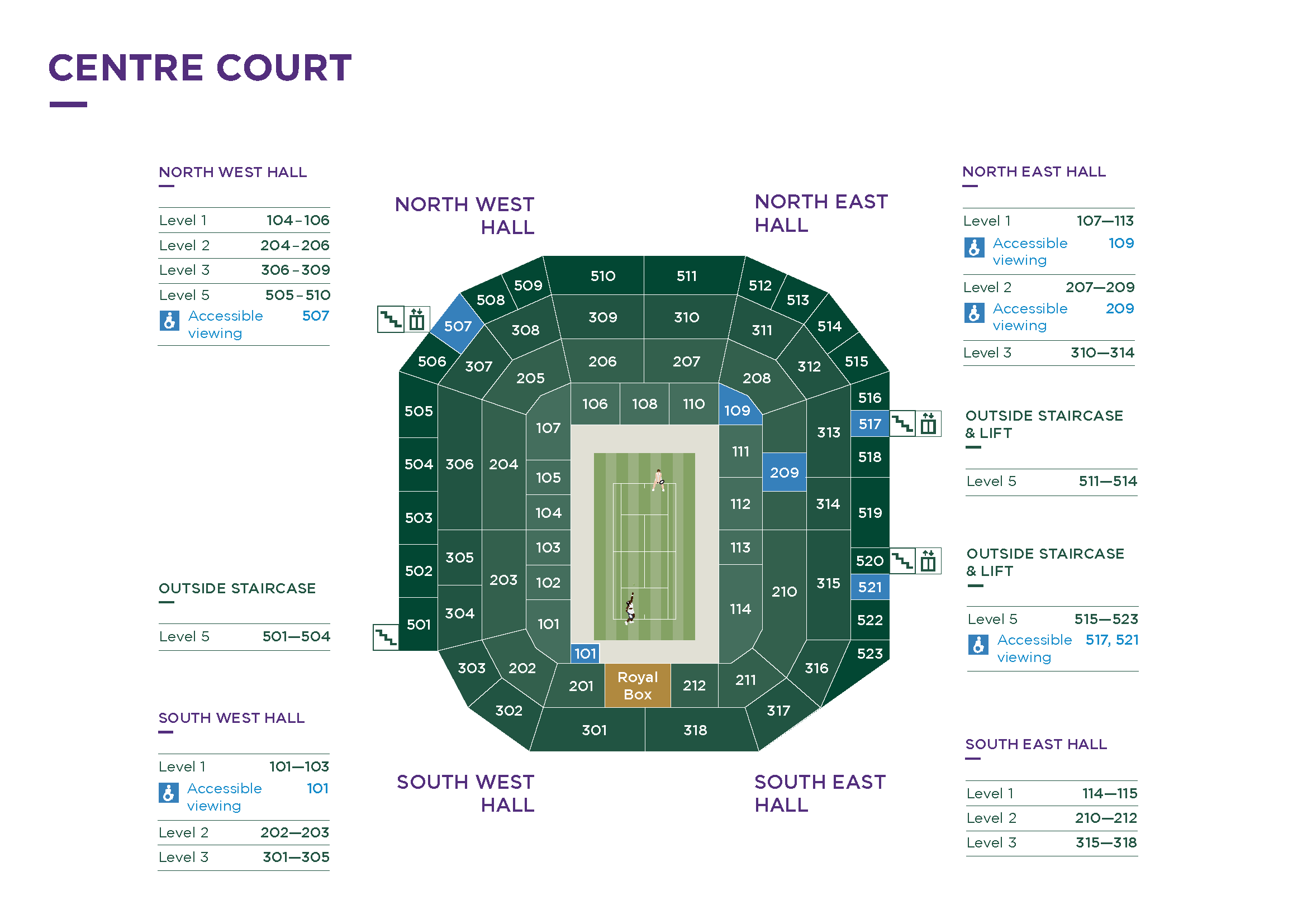 Centre Court Wimbledon 2024 Seating Map