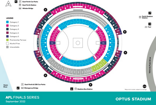 Optus Stadium Seating Map For Finals