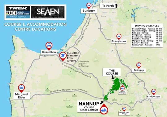 Seven Course Accommodation Locator Map